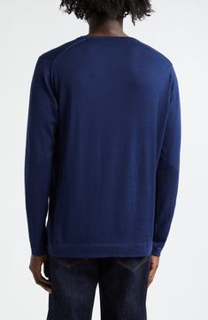 The English label's commitment to understated luxury informs the design of this crewneck sweater knit from supremely soft cotton yarn. 27 1/2" length (size Medium) Crewneck Long sleeves with ribbed cuffs 100% cotton Machine wash, dry flat Made in the UK Designer Clothing Classic Long Sleeve Sweater With Ribbed Neckline, Modern Long Sleeve Sweater With Ribbed Neckline, Modern Solid Crew Neck Sweater, Modern Solid Color Crew Neck Sweater, Classic Cotton Sweater With Ribbed Neckline, Classic Merino Wool Polo Sweater With Crew Neck, Classic Crew Neck Polo Sweater With Ribbed Cuffs, Classic Polo Sweater With Crew Neck And Ribbed Cuffs, Classic Sweater With Ribbed Crew Neck