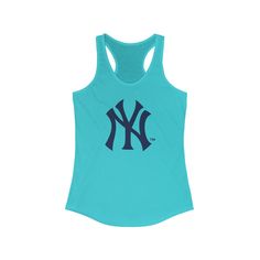 Note: Tank runs small - please size up! Show Off Your Yankees Fandom: Women's Tank Top Edition Stylish Fan Statement Make a bold statement of team pride with our Yankees women's tank top collection. Designed for the modern fan, these tank tops blend fashion and fandom seamlessly. Featuring vibrant team colors and eye-catching graphics, each tank top is a stylish tribute to your love for the Yankees. Whether you're cheering from the stands or enjoying a sunny day out, our tank tops ensure you sta Blue Sleeveless Top For Sports Events, Graphic Print Tank Top For Sports Events, Blue Sports Tank Top With Tank Straps, Fitted Blue Letter Print Tank Top, Blue Racerback Top With Graphic Print, Sporty Blue Tank Top With Graphic Print, Blue Cotton Racerback Tank Top, Blue Graphic Print Tank Top For Sports, Blue Graphic Tank Top For Sports