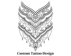 a black and white tattoo design with the words custom tattoo design