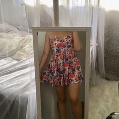 Lovely Floral Print Babydoll Dress! Sush A Pretty Print, Perfect For Sunmer! Only Tried On, Never Worn Out. It Is Quite Short On Me, For Reference I’m 5’6, Honestly Closer To 5’6.5, And My Waist Is 29.5 Inches. Cute Strapless Summer Dresses, Cute Pink Strapless Dress, Cute Fitted Strapless Dress, Multicolor Floral Print Strapless Sundress, Cute Lined Mini Dress For The Beach, Cute Lined Dresses For Beach, Cute Fitted Sleeveless Floral Dress, Flirty Strapless Sundress With Floral Print, Cute Lined Beach Dress