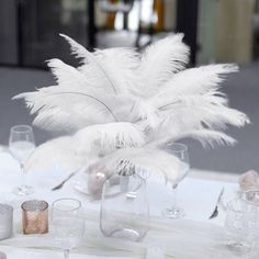 12 Pack | 13-15inch White Natural Plume Real Ostrich Feathers, DIY Centerpiece Fillers Centerpiece Filler, Feathers Diy, Eiffel Tower Centerpiece, Boho Themed Party, Feather Arrangements, Ostrich Feather Centerpieces, Feather Garland, Cake Stand Decor, Eiffel Tower Vases