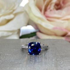 Wow picks! Blue Sapphire Ring, Cushion Cut Blue Sapphire Engagement Ring For Women 14k Solid White Gold , Simple Blue Sapphire Engagement Rings, #6131 at $660.00 Choose your wows. 🐕 #EngagementRings #BlueSapphireRing #RingForWomen #14kSolid #CushionShaped #WhiteGold #EngagementRing #BlueSapphire #SimpleBlueSapphire #CushionCut Sapphire Diamond Ring With Cushion Brilliant Cut, Sapphire Diamond Ring With Cushion Cut, Sapphire Ring With Brilliant Cushion Cut, Sapphire Rings With Brilliant Cushion Cut, Blue Oval Solitaire Diamond Ring, Classic Blue Diamond Birthstone Ring, Royal Blue Sapphire Ring With Brilliant Cut, Royal Blue Brilliant Cut Sapphire Ring, Royal Blue Sapphire Diamond Ring