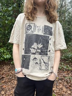 ✨ Super soft and cozy, hand made tee's using a DTG method, created with water based/vegan friendly inks, creating a unique printed piece from my original lino print designs:) Each purchase is made to order to keep things eco-friendly and so specially made for you! ✨ All orders are shipped out 3-5 working days after being made to order and shipped in plastic free packaging  ✨ Free delivery for orders within the UK and international shipping available too. ✨ UK based small art business ✨ A range o Over The Garden Wall Clothes, Eco-friendly Cotton Graphic T-shirt, Eco-friendly Ink Relaxed Fit Crew Neck T-shirt, Nature-inspired Cotton Tops With Graphic Print, Hand Printed Organic Cotton T-shirt, Over The Garden Wall Merch, Nature-inspired Graphic Print Crew Neck Top, Hand-printed Organic Cotton Crew Neck T-shirt, Hand Printed Organic Cotton Crew Neck T-shirt