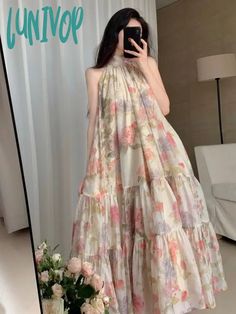 Lunivop Summer Women Elegant Floral Print Maxi Dresses New Fashion Sleeveless Loose Ruffle Y2k Dress Beach Birthday Party Robe modname=ckeditor S:Length:112cm,Bust:80cm ,Waist:60-66cm M:Length:113cm,Bust:84cm ,Waist:64-70cm L:Length:114cm ,Bust:88cm, Waist:68-74cm Note: 1. Please follow the size chart to select the size and do not select directly to your habits. 2. The size may have 1-3 cm differs due to manual measurement. 3. As we all know, the different computers display colors differently, t Print Maxi Dresses, Beach Birthday Party, Beach Birthday, Y2k Dress, Dress Beach, Floral Print Maxi Dress, Trendy Collection, Floral Print Maxi, Elegant Floral