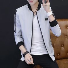 Men's casual slim collar jacket – The Men's Outfits Wallpaper Football, Nice Shirts, Blazers For Men Casual, Men Fashion Casual Shirts, Stylish Men Casual, Mens Jackets Casual, Men's Outfits, Fit Summer, Collar Jacket