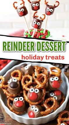 Holiday treats for kids classroom Pretzel Rain Deer, Pretzel Reindeer Treats, Reindeer Cookies With Pretzels, Reindeer Snacks For Kids, Reindeer Desserts, Edible Christmas Crafts For Kids, Kids Christmas Desserts, Christmas Treats Kids, Edible Christmas Crafts