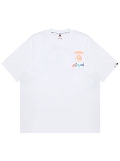 white cotton jersey texture logo print at the chest logo print to the rear crew neck short sleeves straight hem Versace Outfit, A Bathing Ape, City Dress, Summer Beach Wear, Jersey Shirt, Ski Wear, Jacket Tops, Printed Cotton, Denim Dress