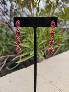 Pink Long Drop Earrings For Party, Fuschia Earrings, Magenta Jewelry, Magenta Earrings, Magenta Dress, 2023 Prom, Fun Ornaments, Prom 2023, Prom 2024