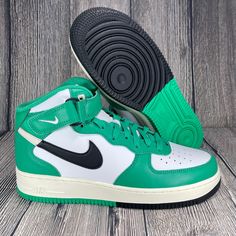 New Without Box Nike Air Force 1 Mid '07 Split Remix Green/White/Black. Mens Sizes. Add 1.5 Size To Convert To Womens Style Dz2554-100 Original Box Not Included. Shoes Are In New And Unworn Condition. 100% Authentic. Green High-top Basketball Shoes For Streetwear, Urban Green Low-top Basketball Shoes, Nike Urban Custom Green Sneakers, Nike Urban Green Custom Sneakers, Urban Nike Custom Green Sneakers, Green Mid-top Custom Sneakers For Streetwear, Green Mid-top Skate Shoes For Streetwear, Urban Green High-top Custom Sneakers, Urban Green High-top Sneakers With Boost Midsole