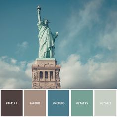 the statue of liberty is shown in color swatches