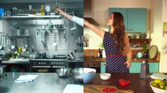 two women in a kitchen preparing food together