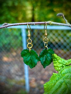 forest earrings 🌿✨ * approximately 2 inches in length Nature-inspired Dangle Earrings, Nature-inspired Green Jewelry With Matching Earrings, Nickel-free Leaf-shaped Nature-inspired Earrings, Nature-inspired Hypoallergenic Dangle Earrings, Nature-inspired Hypoallergenic Green Jewelry, Green Hypoallergenic Nature-inspired Jewelry, Nature-inspired Green Hypoallergenic Jewelry, Green Leaf-shaped Earrings For Pierced Ears, Nature-inspired Green Dangle Jewelry