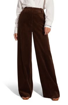 Favorite Daughter The Lana High Waist Wide Leg Corduroy Pants | Nordstrom Coudroy Pants, Fall Plaid Pants, Dark Academia Wardrobe, Wide Leg Corduroy Pants, Popular Jeans, Dark Academia Outfits, Bright Sweater, Dark Academia Outfit, Academia Outfits