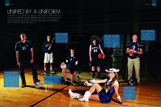 a group of people standing on top of a basketball court with words describing the different teams