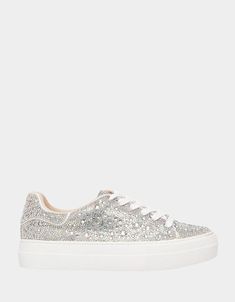 SIDNY RHINESTONES Lace Up Sneakers | Sparkly Rhinestone Sneakers – Betsey Johnson Glamorous Embellished Lace-up Sneakers, Glamorous Rhinestone Sneakers With Round Toe, Bedazzled Synthetic Low-top Sneakers, Silver Bedazzled Low-top Sneakers, Bedazzled Low-top Synthetic Sneakers, Glamorous Bling Lace-up Sneakers, Glamorous Sneakers With Bling And Round Toe, Glamorous Bling Sneakers With Round Toe, Low-top Party Sneakers With Rhinestones