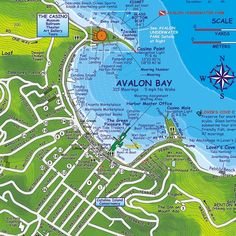 a map showing the location of avalon bay