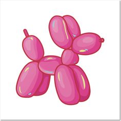 a pink balloon dog on a white background