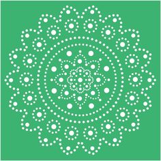 a green background with white dots in the shape of a circular design on top of it