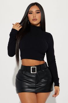 Available In Wine, White, And Black. Mock Neck Long Sleeve Seamless Ribbed Stretch 92% Nylon 8% Spandex Imported | Mariana Seamless Long Sleeve Top in Black size XL by Fashion Nova Solid Turtleneck Tops For Night Out, Solid Seamless Tops For Fall, Black Seamless Tops For Fall, Black Seamless Top For Fall, Black Seamless Tops For Winter, Wine White, Black Mock Neck, Mock Neck Long Sleeve, Promotional Events