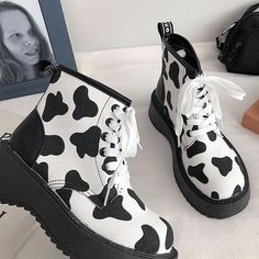 Material: Vegan Leather Cow Inspired Outfit, Cow Print Clothes, Cow Print Stuff, Cow Clothes, Cow Items, Cow Print Outfit, Cow Print Boots, Cow Shoes, Sneakers Aesthetic