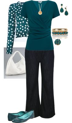 "Jil" by kvnielsen on Polyvore Business Casual Outfits Asian, Turquoise Blouse Outfit, Casual Outfits Asian, Black Business Casual Outfits, Black Business Casual, Outfits Asian, Turquoise Blouse, Soft Dramatic, Future Wardrobe