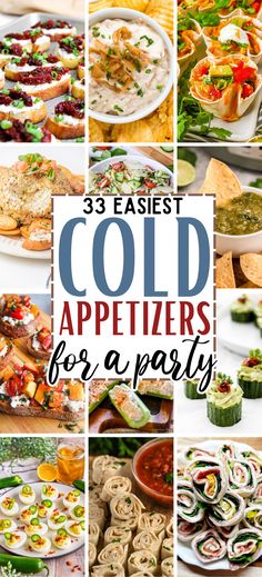 collage of cold appetizers for a party