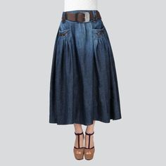 This season. set your style ablaze with our 2023 Summer Collection's City Style Fit & Flare Elongated Jeans Skirt. With its dark wash. high-waisted silhouette and rubber closure. you'll be ready to take on any summer adventure with effortless grace and classic sophistication.Why This Skirt Is a Summer Must-HaveBe it a romantic summer stroll or a urban night-out. this skirt is the epitome of fashion-retro chic. Its dark wash denim fabric guarantees unparalleled comfort. while the high-waisted sil Summer Collection Fashion, Long Jeans Skirt, Womens Denim Skirts, Jeans Skirt, Long Jeans, Skirts Online, Style And Grace, City Style, Skirt Design