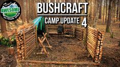 Bushcraft Camp Update 4 - Perimeter Walls Finished! | TA Outdoors #bushcraftideas Bushcraft Camp, Gravity Waves, Outdoor Survival Kit