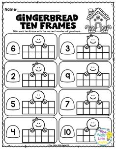 the gingerbread ten frames worksheet