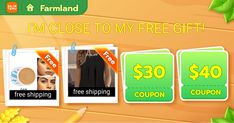 i'm close to my free gift for $ 40 and free shipping coupon