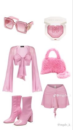 Pink Monochrome Outfit Aesthetic, 90s Barbie Aesthetic Outfits, Barbie Fits Aesthetic, 80s Miami Fashion, Pink Theme Outfit, Full Pink Outfit, Pink Outfits Party, Barbie Core Outfit, Barbie Outfits Aesthetic