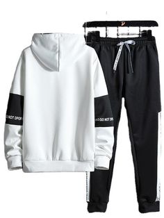 Gender: Men'sStyle: Athletic, Cool, Streetwear, CasualOccasion: Daily, Sports OutdoorSports Clothing Sub Category: Tracksuit, Jogging Suits, SweatsuitNeckline: HoodedFabric: PolyesterDesign: 2 Piece, PatchworkSleeve Length: Long SleeveElasticity: Micro-elasticLook After Me: Wet and Dry Cleaning, WashablePattern: LetterSeason: Spring Fall Winter Cotton Tracksuit With Moisture-wicking, Winter Cotton Moisture-wicking Tracksuit, Winter Moisture-wicking Cotton Tracksuit, Fitted White Tracksuit For Gym, Fitted Winter Streetwear Sets, Sporty Cotton Sets With Pockets, Sporty Cotton Set With Pockets, Fitted Sets For Winter Streetwear, White Winter Sets With Pockets