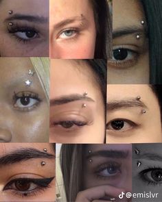 many different types of eyes with piercings on them