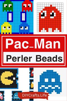 the cover of pac man perler beads by diycrafts life is shown