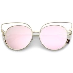 Oversize Metal Cutout Frame Arrow Accent Pink Mirror Flat Lens Cat Eye Sunglasses 57mm  #sunglasses #oversized #frame #sunglass #mirrored #cateye #purple #bold #sunglassla #clear Mirror Flat, Cutout Frame, Pink Lenses, Colored Mirror, Sunglasses Pink, Metal Cat, Metal Frame Mirror, Pink Mirror, Stylish Glasses