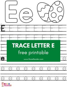 Trace Letter E for free! Trace upper case E. Trace lower case e. All for free! E Tracing Worksheet, Letter E Tracing, Free Tracing Worksheets, Free Lettering