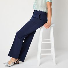 Deemed a Gotta-Have-It item for value you can count on every day! Complement your silhouette with the sleek styling of these women's trousers from Worthington. They are cut for a high-rise with straight legs from a stretch twill-blend, featuring a button-zip fly and side and back pockets. Wear yours with a blouse and heeled sandals.Front Style: Flat FrontClosure Type: ZipperFit: Modern FitPockets: 2 Front Slip PocketsRise: High RiseFiber Content: 75% Polyester, 19% Rayon, 6% SpandexFabric Description: TwillLining: UnlinedInseam: 32 InLeg Style: Straight LegCare: Machine Wash, Tumble DryCountry of Origin: Imported Straight Trousers, Trousers Women, Stretch Fabric, Straight Leg, Trousers, Pants, How To Wear