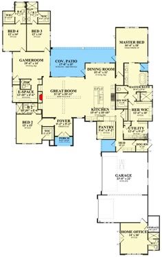 this is the first floor plan for these luxury home plans, which include two master suites and