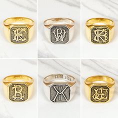 Custom Monogram Silver Signet Ring Promise Ring For Him | Etsy Adjustable Symbolic Signet Ring For Anniversary, Symbolic Initial Ring With Engraving For Anniversary, Customizable Classic Rings, Customizable Classic Adjustable Ring, Classic Adjustable Customizable Rings, Symbolic Initials Rings For Anniversary, Symbolic Initials Rings For Gifts, Vintage Engraved Customizable Ring For Anniversary, Customizable Vintage Engraved Ring For Anniversary