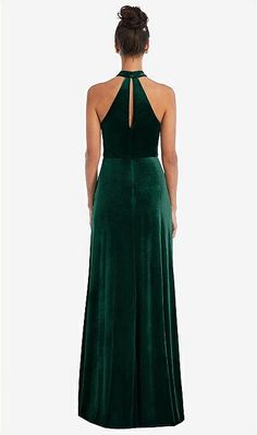 High-neck Halter Velvet Maxi Bridesmaid Dress With Front Slit In Evergreen | The Dessy Group Mint Green Bridesmaids, Mint Green Bridesmaid Dresses, Velvet Bridesmaid, Rustic Winter Wedding, Sage Green Bridesmaid Dress, Maxi Dress With Pockets, Velvet Bridesmaid Dresses, High Neck Halter, Perfect Bridesmaid Dress