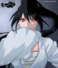 Sasuke versão femenina Red Eyes, Anime Character, Black Hair, Red