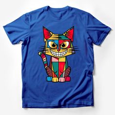 Colorful Geometric Cat T-Shirt, Abstract Art Feline Tee, Trendy Animal Print Shirt, Unisex Casual Wear, Fun Graphic Tee for All Ages Male T-Shirt Custom graphic T-Shirt.Customize your color Fun Short Sleeve T-shirt With Cat Print, Playful Cat Design Crew Neck T-shirt, Playful Crew Neck T-shirt With Cat Design, Multicolor Cat Print Cotton Tops, Funny Multicolor Shirt With Cartoon Print, Playful Short Sleeve T-shirt With Cat Design, Novelty Blue Tops With Funny Print, Short Sleeve Graphic Tee With Cat Design, Playful Cotton T-shirt With Cat Design