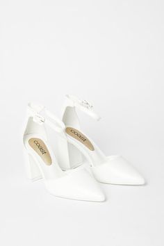 Elevate your occasion attire with our two part courts. Set on a sleek block heel, this point-toed silhouette boasts various finishes and is detailed with a two-part ankle strap offering dimension and support. This is a perfect style to covet this season and beyond. Perfect Style, Court Shoes, Wedding Shoes, Block Heels, Ankle Strap, Sleek, Buckle, Heels