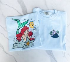 Comfort Colors pictured in Chambray  Youth and Adult Sizes Available Feel free to message me if you would like to custom order a smaller size in a different brand.  High quality direct to film printed. Mermaid Graphic, Film Prints, Comfort Colors Tee, Little Mermaid, Colorful Pictures, The Little Mermaid, Chambray, Comfort Colors, Graphic Tee