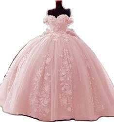 Sweet 16 Gowns, Ball Gown Quinceanera Dresses, Off Shoulder Ball Gown, Quinceanera Planning, Quinceanera Dresses Pink, Tulle Ball Gown, Applique Dress, Ball Gown Dresses, Lace Embroidery