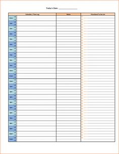 the printable daily planner is shown in blue and orange, with lines on each side