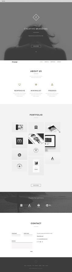 FREE Landing Website | Clean theme | Behance API + PSD One Page Portfolio, Cv Inspiration, Minimalist Web Design, Visuell Identitet, Web Design Blog, Web Portfolio, Hipster Design, Webdesign Inspiration, Web Ui Design