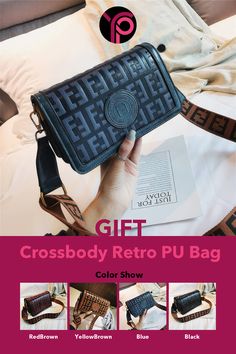 PU retro letter crossbody bag small bag Crossbody Shoulder Bag With Letter Print For Travel, Trendy Everyday Bag With Letter Patch, Retro Shoulder Bag With Letter Print For Travel, Retro Travel Shoulder Bag With Letter Print, Black Letter Print Crossbody Shoulder Bag, Black Crossbody Shoulder Bag With Letter Print, Retro Rectangular Bag With Letter Print, Pu Bag, Letter Design