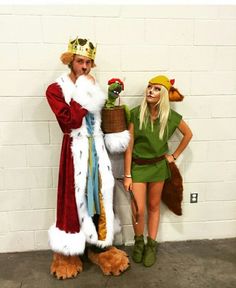 two people in costumes standing next to each other