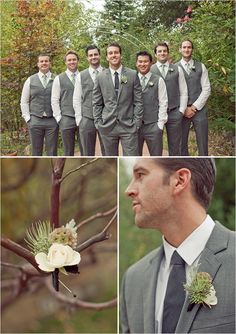 an image of a man in a suit and tie with flowers on his lapel